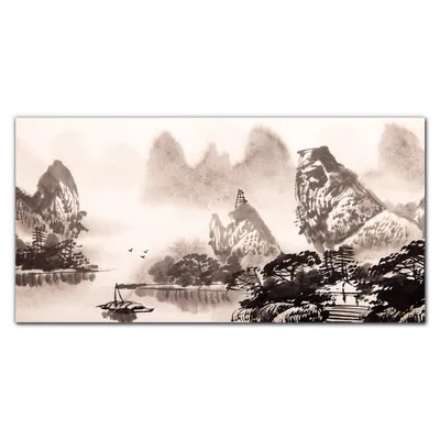 Produktbild von Coloray Bild aus Leinwand 120x60 Leinwand Dekoration - Boote Chinese Thema