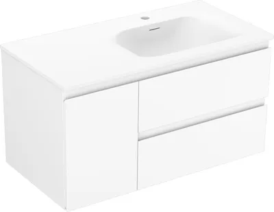 Immagine prodotto di Mexen Orio mobile bagno 90 cm con lavabo Vela destro, 2S, 1D, bianco opaco - 91A13-09047-3-BBFFFF01-W23P01