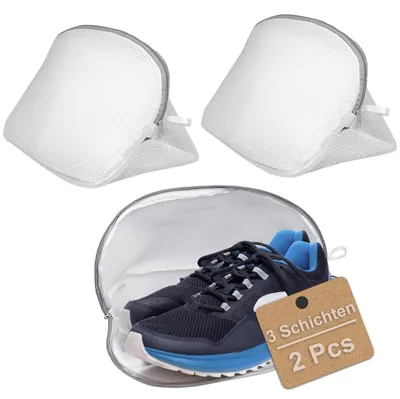 Produktbild von Schuhwaschbeutel Wäschebeutel Schuhbeutel - 40 x 25 cm - 2 Stück - Reißverschluss