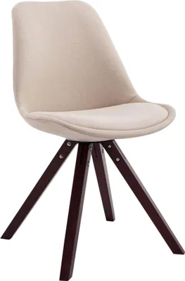 Produktbild von TPFLiving Besucherstuhl Toulon Stoff Gestell Buchenholz Cappuccino Square creme