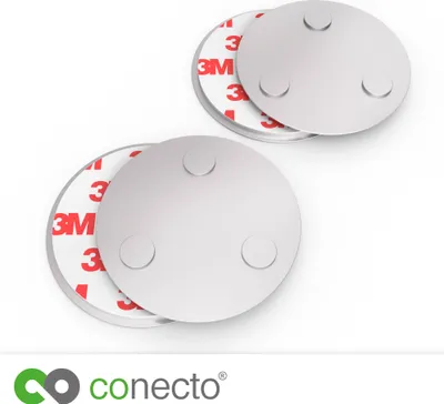 Produktbild von conecto CC50471 Magnethalterung Magnetbefestigung universell magnetisch für Rauchmelder Warnmelder Rauchwarnmelder 2-er Set