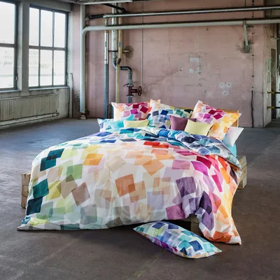 Produktbild von Estella Mako Satin Bettwäsche 2 teilig Bettbezug 135 x 200 cm Kopfkissenbezug 80 x 80 cm Impulse Puzzle multicolor