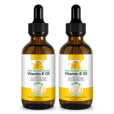 Produktbild von Gesichtsöl Hautöl Vitamin E Öl Hautstraffung Narbenreduzierung 75.000 IE, 2x 60ml