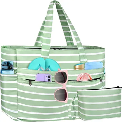 Produktbild von Strandtaschen Damen XXL, wasserdichte Strandtasche, extra groß, faltbar, für Urlaub