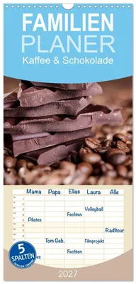 Produktbild von Familienplaner 2027 - Kaffee & Schokolade mit 5 Spalten (Wandkalender, 21 x 45 cm) CALVENDO