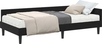 Image de vidaXL Cadre de lit d'angle avec matelas Autres 2 pcs noir velours