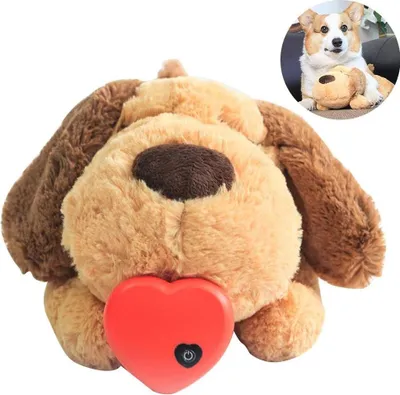 Obrázok produktu pre Plyšová hračka pre psa s tlkotom srdca a zdrojom tepla - Heartbeat Cuddly Dog Toy Snuggle Puppy - Plyšová hračka s tlkotom srdca - Heartbeat Cuddly Dog