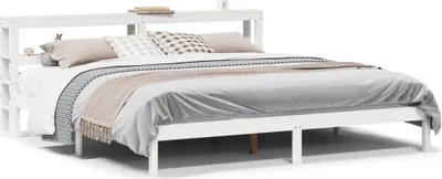 Productafbeelding van Maison Exclusive - Massief houten bed zonder matras, wit, 200x200 cm, van grenenhout