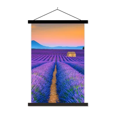 Produktbild von MuchoWow® Textilposter Lavendel - Lila - Blumen 40x60 cm mit schwarzem Rahmen - Wanddekorationen