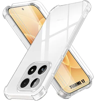 Image de Coque Antichoc pour Xiaomi 17, Silicone Slim Coins Renforcés Transparent - 2 Verres Trempés
