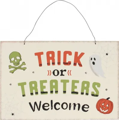 Produktbild von Halloween Schild ";Trick or Treaters Welcome"; 20x30cm