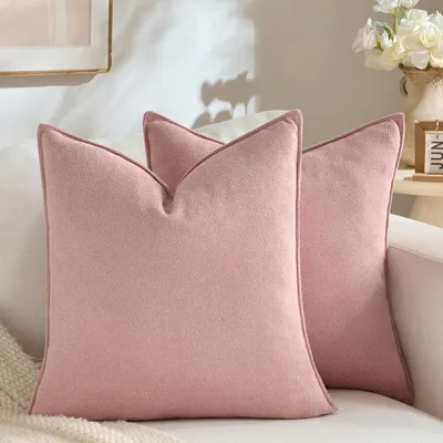 Kissenbezüge 30x30 cm, 2er-Set, altrosa, weich, Polyester