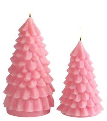Produktbild von LED-Kerzen auf Batterie Tannenbaum Dekorativ Weihnachten Rosa 2 Stück