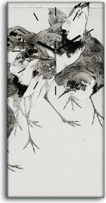 Produktbild von Küche Wohnzimmer Wand Leinwand Uhr 30x60 Malerei Asiatische Tier Vögel Kunst - schwarze Hände