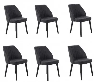 Zdjęcie produktu dla Zestaw krzeseł, kolor szary i czarny, nowoczesny, elegancki, tapicerowane, idealne do kuchni
