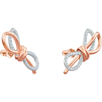 Image de Boucles d'oreilles Swarovski 5447089 Lifelong Bow, blanches, plaquées or rose