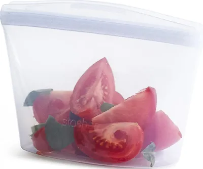 Immagine prodotto di Contenitore per il pranzo in silicone, 2 pezzi, trasparente, ecologico, per alimenti, 473 ml