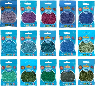 Produktbild von Hama Set mit 30.000 Mini-Bügelperlen kalte Farben
