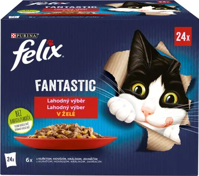 Obrázek produktu pro Felix Fantastické chutě zemí v želé - Mokrá krmiva pro kočky - 24x 85g