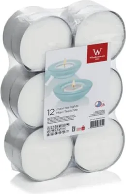 Produktbild von Wiedemann 569003004 Teelicht  - weiß, 12 Stück, Metallhülle