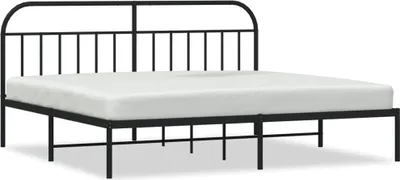 Obrázek produktu pro vidaXL Postel s čelem kovová černá 200x200 cm