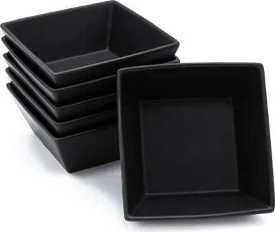 Produktbild von Müslischale ECKIG ca. 14,5x14,5 cm - 6er Set - Farbe: schwarz (eckig)