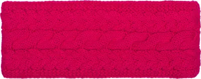 Produktbild von styleBREAKER Damen Strick Stirnband einfarbig mit Zopfmuster, Thermo Fleece Futter, Winter Headband Uni 04026058