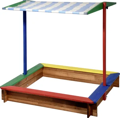Produktbild von Dobar Sandkasten farbig mit Dach 120 x 120 x 120 cm