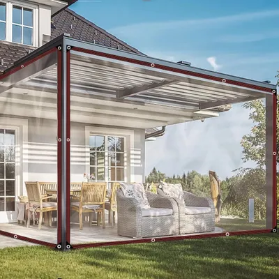 Produktbild von Wasserdicht Transparent Plane mit ösen, Abdeckplane baufolie, Regenschutz Windschutz Tarp Für Balkon, Garten, Pflanzengewächshaus(2mx5m)