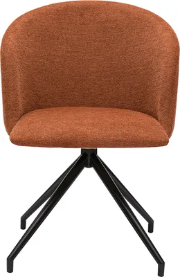 Produktbild von Miliboo - Drehstuhl im Design 360° aus strukturiertem Samteffektstoff in verbranntem Erdbraun und schwarzem Metall VANITY