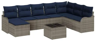Immagine prodotto di Set divano da giardino vidaXL in polyrattan grigio