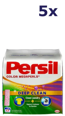 Produktbild von 5x Persil Megaperls – 17 sc 1,02 kg – Color Deep Clean Waschmittel