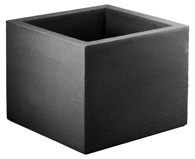 Image de Pot en forme de cube - Carré - Anthracite - 40 x 40 cm