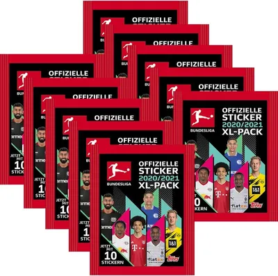 Produktbild von Topps Bundesliga Sammelsticker 2020/21 - 10 Tüten