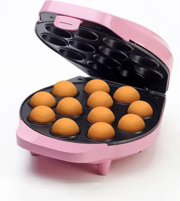 Produktbild von Bestron Cake-Pop-Maker im Retro Design, inklusive Cake-Pop-Butler, Gabel & 12 Cake-Pop-Sticks, 700 W, Farbe: Rosa
