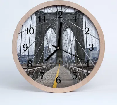 Produktbild von Holzuhr 30fi cm wanduhr - Brooklyn Brücke