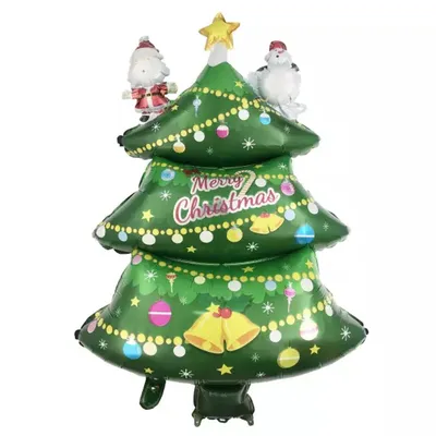 Image de Ballon de Noël - Sapin Merry Christmas 3, environ 110 x 62 cm - Grand XL Père Noël Arbre de Noël Hélium Ballon de baudruche Ballon de baudruche Fête de Noël Décoration Kopper-24