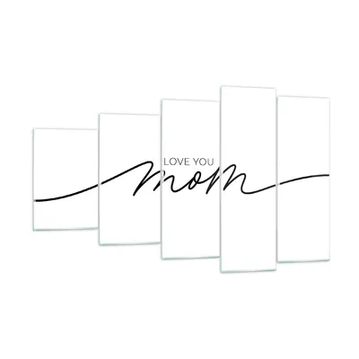 Produktbild von Bilder auf glas - 5 Teile - Ich liebe dich Mama - 100x60cm - Glasbilder - Wandbilder - Bilder - zum Aufhängen bereit - Wanddekoration aus Glas - Glas Bilder - Wandbild auf Glas - GEG100x60-4794