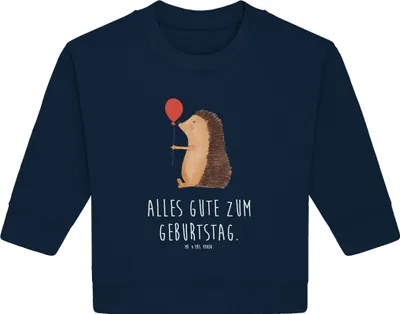 Produktbild von Mr. & Mrs. Panda Organic Baby Pullover Igel Luftballon 24. - 36. Monat - French Navy - Geschenk, Herzlichen Glückwunsch, Geburtstag, Happy Birthday, Bullover, Ballon