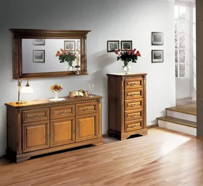 Produktbild von Sideboard mit Spiegel Klassisches Kommode Stilvoller Möbel Wohnzimmer Set 3tlg