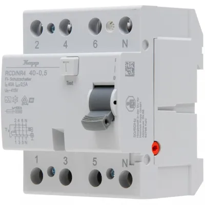 Produktbild von Fi-Schalter Fehlerstromschutzschalter 2/4 polig 16A 25A 40A Kopp 4-polig 40A 0,5A