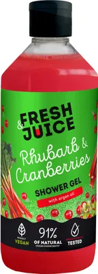 Produktbild von FRESH JUICE Duschgel mit Rhabarber- und Cranberrygeschmack, 473 ml