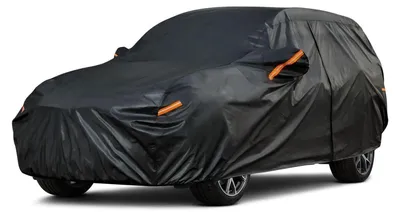 Zdjęcie produktu dla Pokrowiec samochodowy, wodoodporny i oddychający, do samochodów SUV o długości do 460 cm, wykonany z polietylenu, kolor: czarny