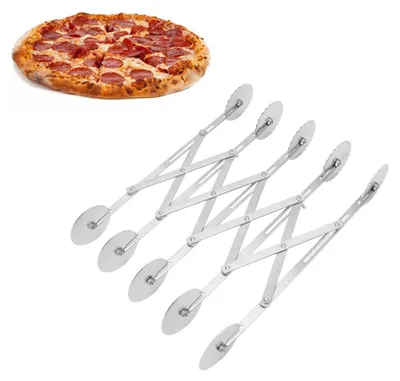 Obrázok produktu pre Nastaviteľný nôž na pizzu s 5 nožmi – nerezový rezač na cesto