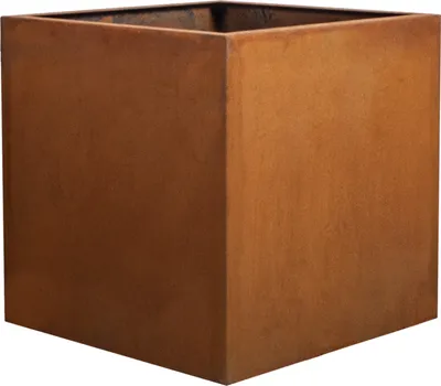 Produktbild von KÖHKO® Designer-Blumenkübel aus Cortenstahl VIVO 46 x 46 x 38 cm | Pflanztopf in Edelrost-Optik in Quaderform