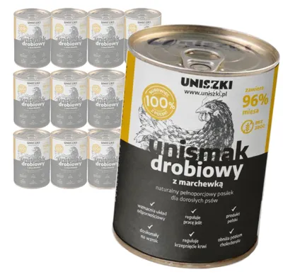 Zdjęcie produktu dla Uniszki Unismak Drobiowy z Marchewką 12x400g Bezzbożowa Mokra Karma dla Psa