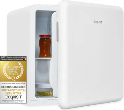 Produktbild von Exquisit Mini Kühlschrank CKB45-0-031F weiss | Kühlbox | 47 Liter Nutzinhalt | Hotelkühlschrank | Retrostyle