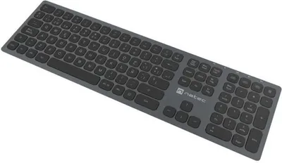 Produktbild von NATEC NKL-1830, Volle Größe (100%), Kabellos, RF Wireless + Bluetooth, Membran Key Switch, QWERTY, Schwarz, Grau