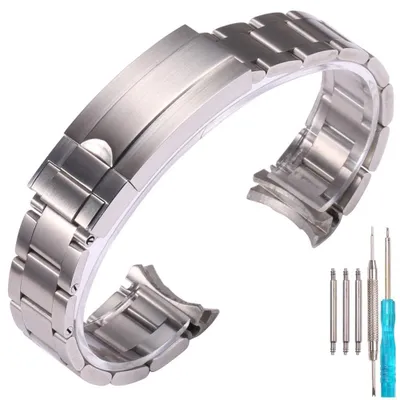 Productafbeelding van 20 mm roestvrij staal horlogeband met verstelbare gesp, vervangende armband