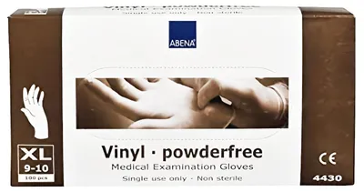 Productafbeelding van Abena - Vinyl Handschoenen - Wit - Poedervrij - Maat XL - 100 Stuks